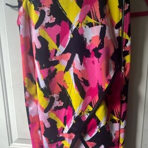 BONGO Pink and Black Abstract Skirt